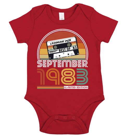 40th birthday vintage 1983 best of september 1983 Short Sleeve Baby One-Piece