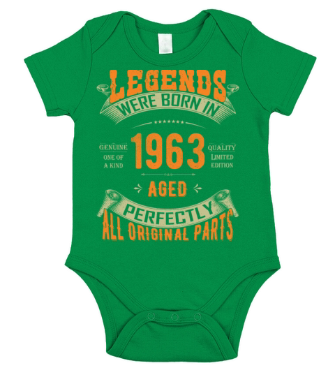 60th Birthday Vintage Legends Born In 1963 Short Sleeve Baby One-Piece