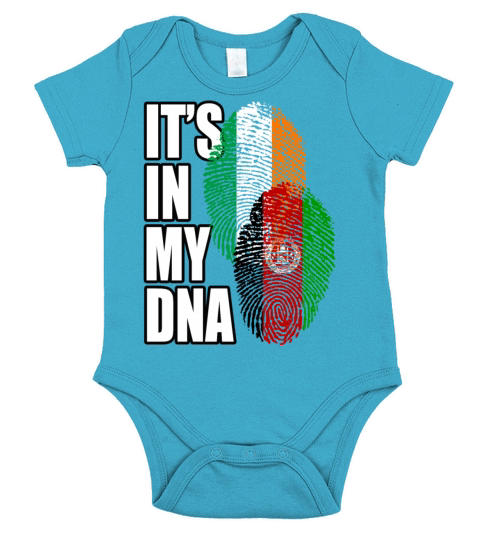 Afghan And Irish Mix Heritage DNA Flag Short Sleeve Baby One-Piece