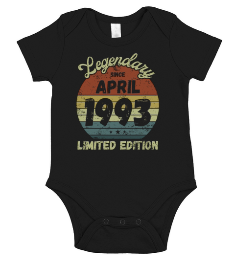 April 1993 - Vintage Birthday Present Short Sleeve Baby One-Piece