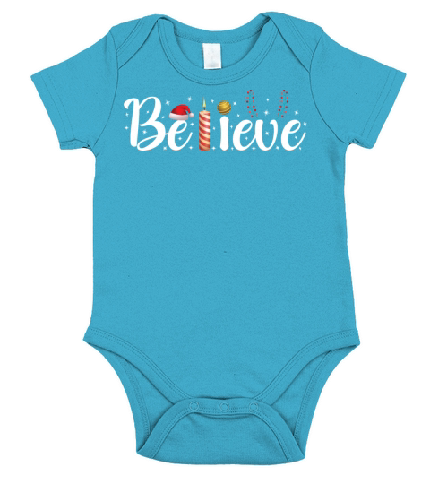 Believe Christmas Shirt - Best Santa Christmas Short Sleeve Baby One-Piece