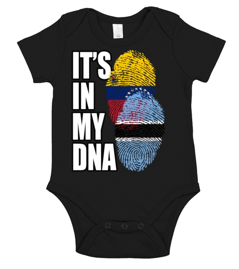 Botswana And Venezuelan Mix Heritage DNA Flag Short Sleeve Baby One-Piece
