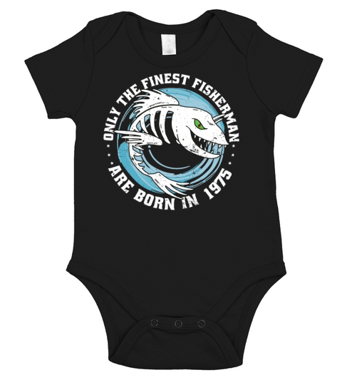 Fishermen Vintage born 1975 Birthday funny sayings Short Sleeve Baby One-Piece