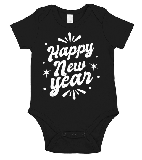 Happy New Year New Years Eve Short Sleeve Baby One-Piece
