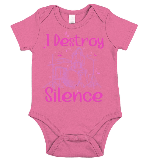 I Destroy Silence Drummer Band Music Beat Drum Short Sleeve Baby One-Piece