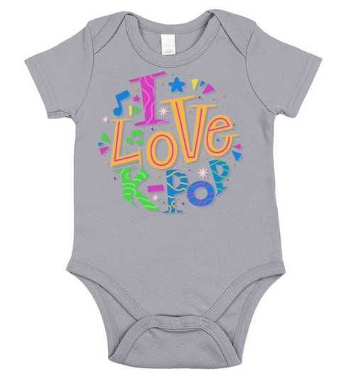 I love k pop music calligraphy quotes lettering Short Sleeve Baby One-Piece
