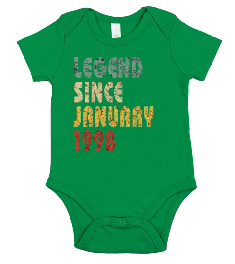 Legend Since January 1998 Retro Vintage Birthday Short Sleeve Baby One-Piece