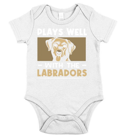 plays well with the Labradors Short Sleeve Baby One-Piece