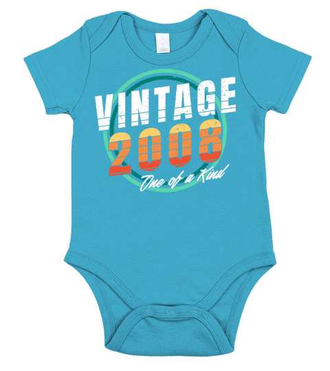 Vintage 2008 Shirt for Men Women 15 Year Old 15th Short Sleeve Baby One-Piece