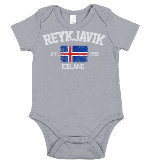 Vintage Reykjavik Iceland Souvenir Gift Short Sleeve Baby One-Piece