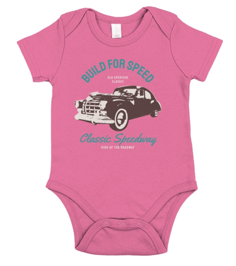 Vintage Sportscar classic Car Muscle Car Short Sleeve Baby One-Piece