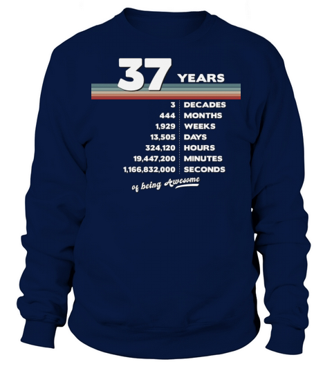 37th Birthday Vintage 37 Years Old Retro 444 Sweatshirt Unisex