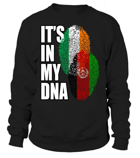Afghan And Irish Mix Heritage DNA Flag Sweatshirt Unisex