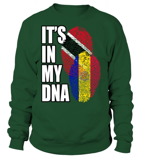 Andorran And Trinidad Tobago Mix Heritage DNA Flag Sweatshirt Unisex