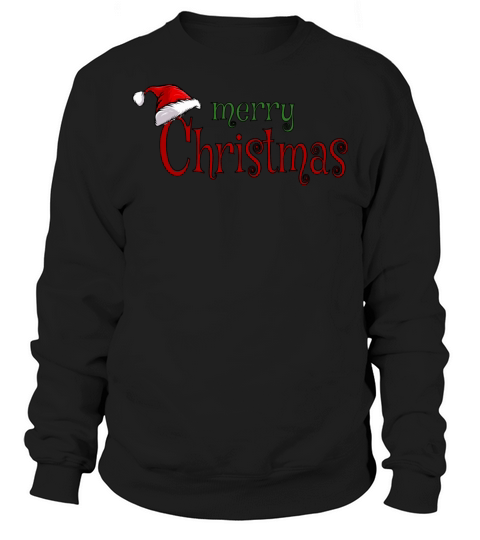 Merry Christmas Red Santa Hat vintage Sweatshirt Unisex