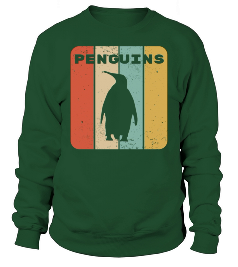 Penguin Vintage Sunset Retro Cute Womens Penguin Sweatshirt Unisex