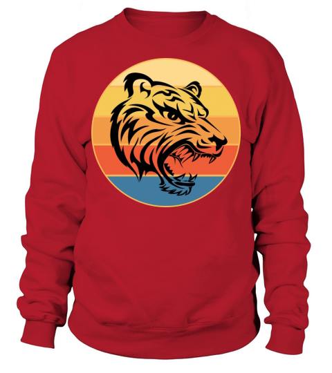 Tiger Big Cat Vintage Retro Sunset Sweatshirt Unisex