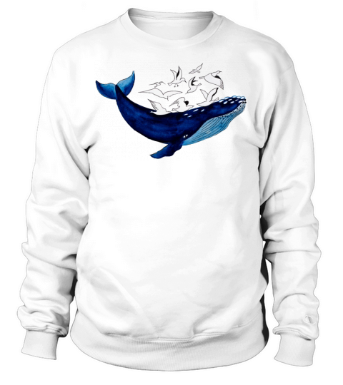 Whale and seagulls I Air and water Sweatshirt Unisex