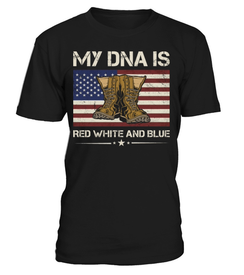America My Dna Is Red White And Blue Army Veteran T-Shirt Unisex