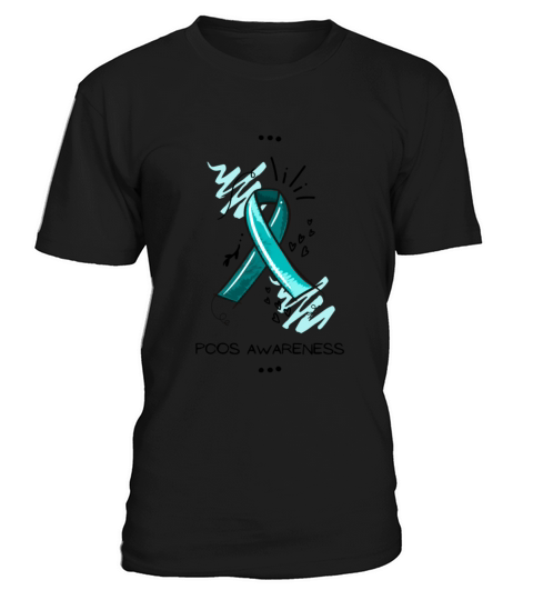 PCOS Awareness Teal Ribbon Hand Scribbles T-Shirt Unisex