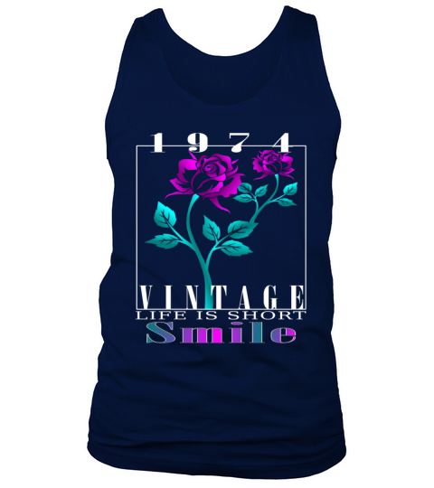 1974 Born Vintage Rose Gift Tank Top Unisex