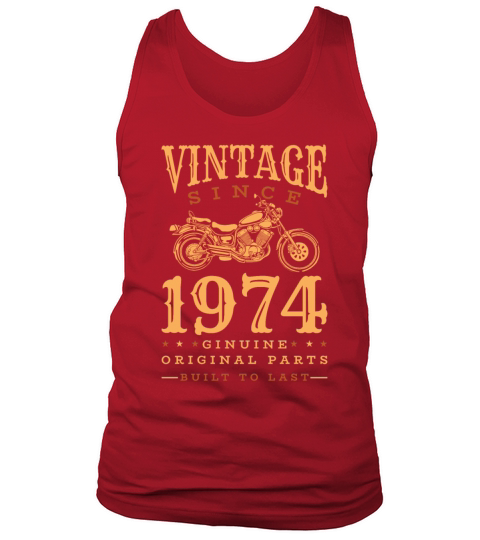 1974 Vintage born Motorcycle Birthday gift idea Tank Top Unisex
