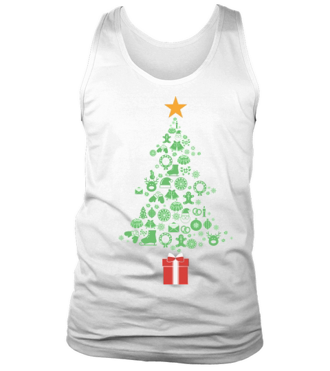 Christmas Tree Silhouettes Doodle Tank Top Unisex