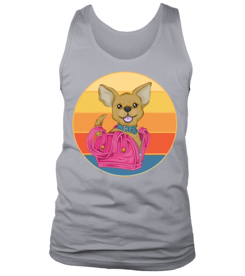 Cute Chihuahua Dog Breed Vintage Retro Sunset Tank Top Unisex