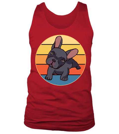 French Bulldog Dog Breed Vintage Retro Sunset Tank Top Unisex