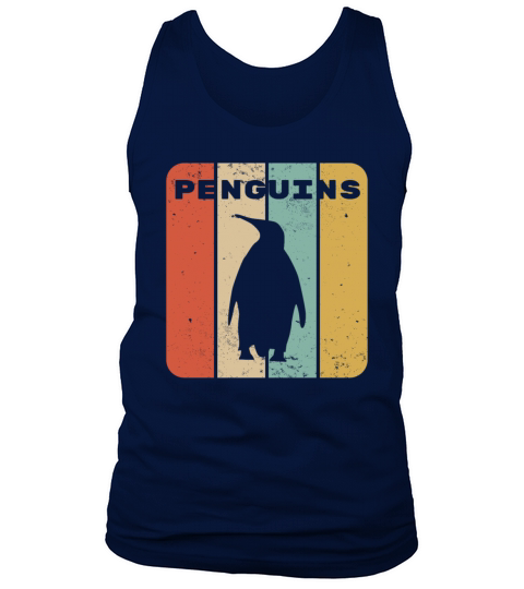 Penguin Vintage Sunset Retro Cute Womens Penguin Tank Top Unisex