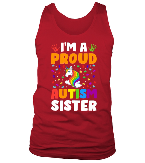 Proud Sister Autism Awareness Family Matching Tank Top Unisex