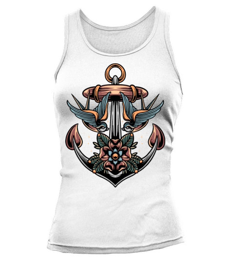 Anchor and swallow tattoo Tank top Woman