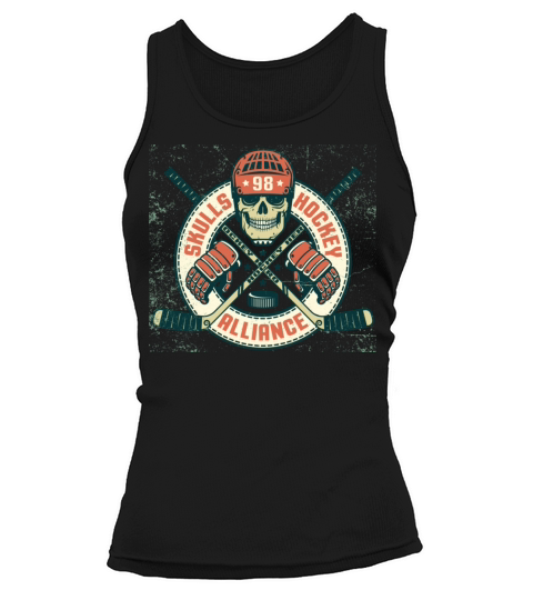 hockey skull color Tank top Woman