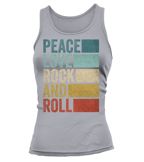Vintage Retro Peace Love Rock And Roll Tank top Woman