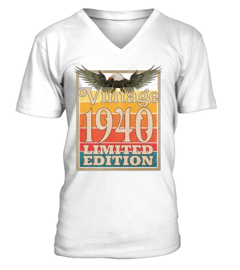 1940 Vintage Retro American Eagle Limited Edition V-Neck T-shirt