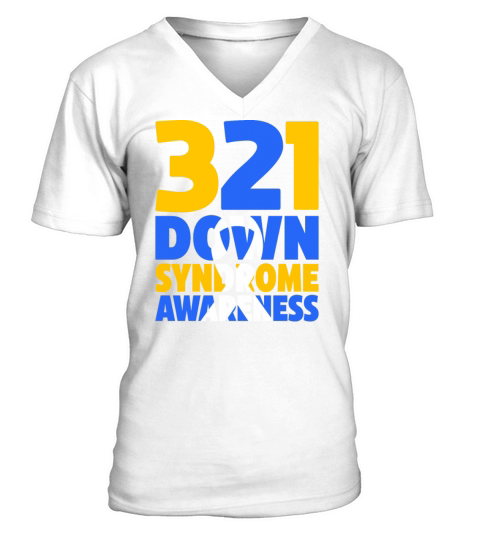 321 World Down Syndrome Awareness Men Women Kids V-Neck T-shirt