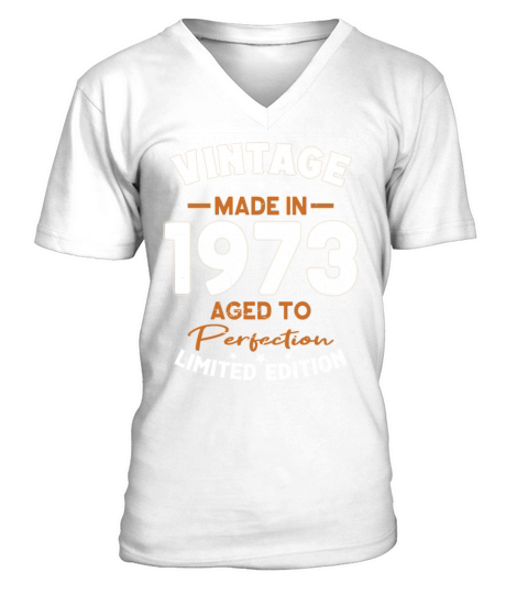 50th birthday vintage 1973 made in 1973 V-Neck T-shirt