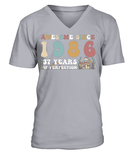 Awesome since 1986 37 Year of Perfection - 37th V-Neck T-shirt