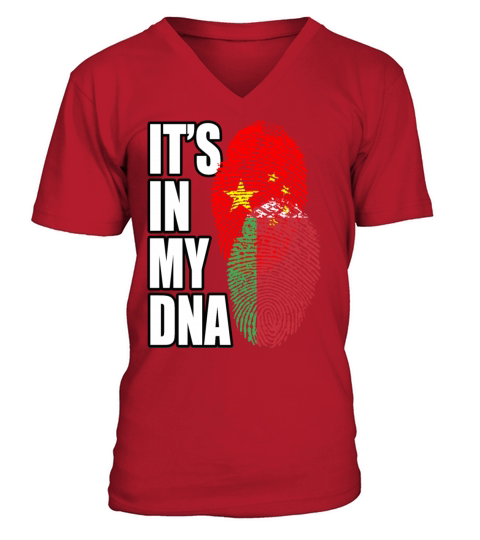 Belarusian And Chinese Mix Heritage DNA Flag V-Neck T-shirt