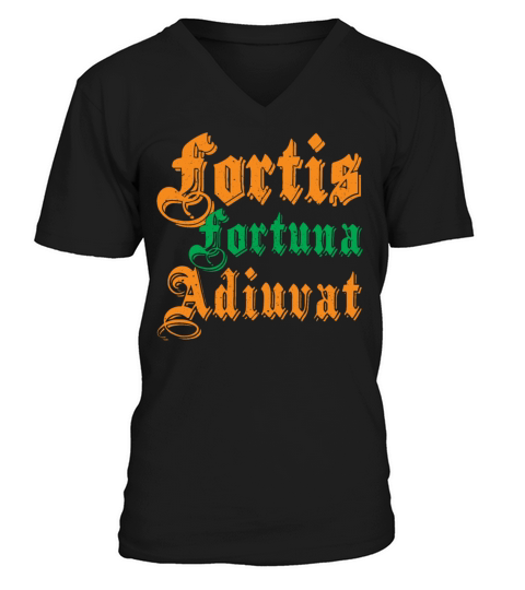 Fortis Fortuna Adiuvat Latin Philosophy Quote V-Neck T-shirt