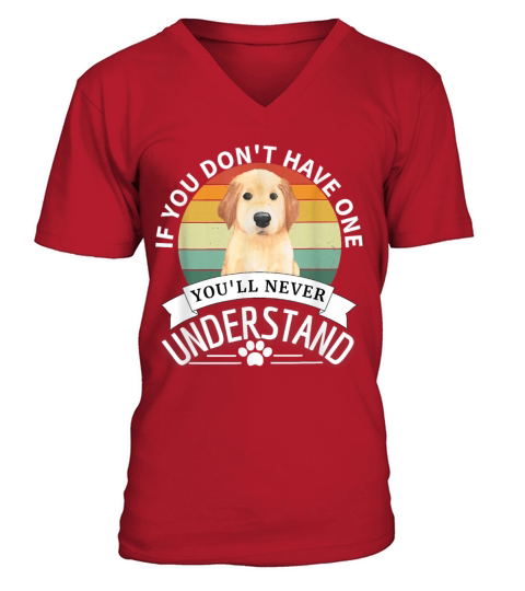 Golden Retriever Retro Vintage T Shirt V-Neck T-shirt