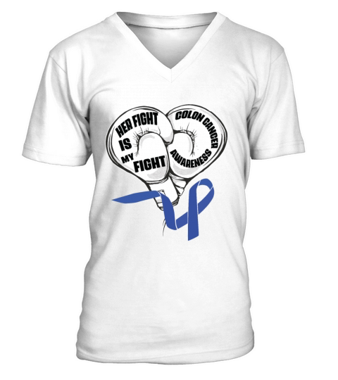 I Wear Blue Colon Cancer Awareness Survivor V-Neck T-shirt