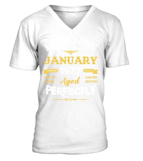 January 1977 Vintage Birthday Present V-Neck T-shirt