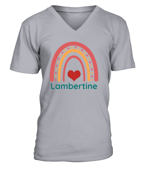 Lambertine Vintage Boho Rainbow V-Neck T-shirt