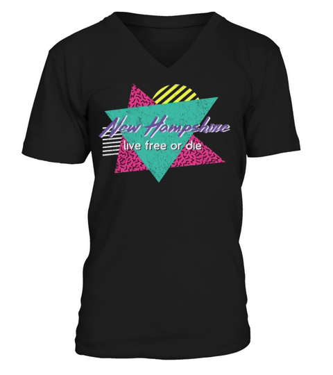 New Hampshire Vintage 80S 90S Retro Live Free Or D V-Neck T-shirt