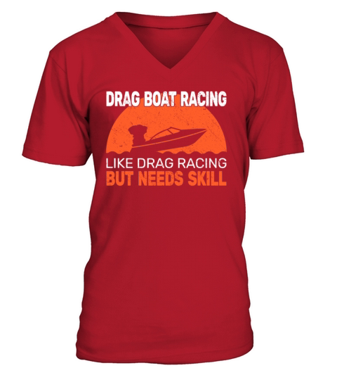 speedboat racing vintage drag boat driver V-Neck T-shirt