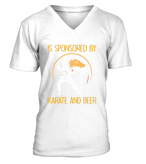 sponsored by Karate and beer V-Neck T-shirt