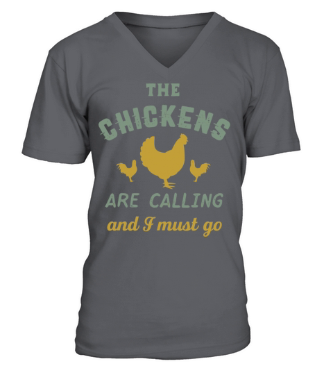 The Chickens Are Calling Vintage Country Farmer V-Neck T-shirt
