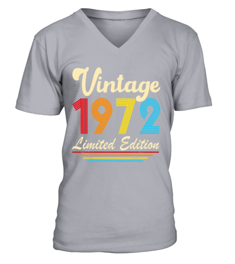 Vintage 1972 50th Birthday Fiftieth Gift V-Neck T-shirt
