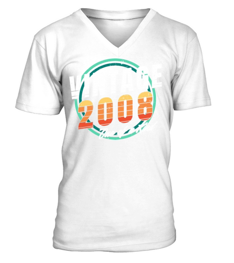 Vintage 2008 Shirt for Men Women 15 Year Old 15th V-Neck T-shirt